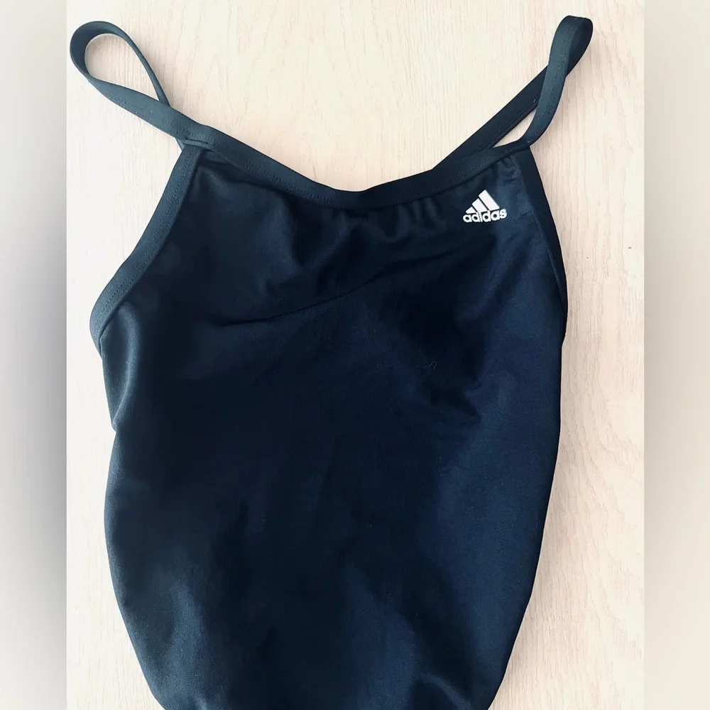 ADIDAS Women's Solid Vortex Open Back One Piece Competition Swimsuit Sz 26